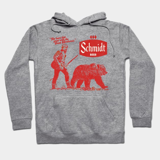 Schmidt Grizzly Man Retro Defunct Beer Hoodie by darklordpug